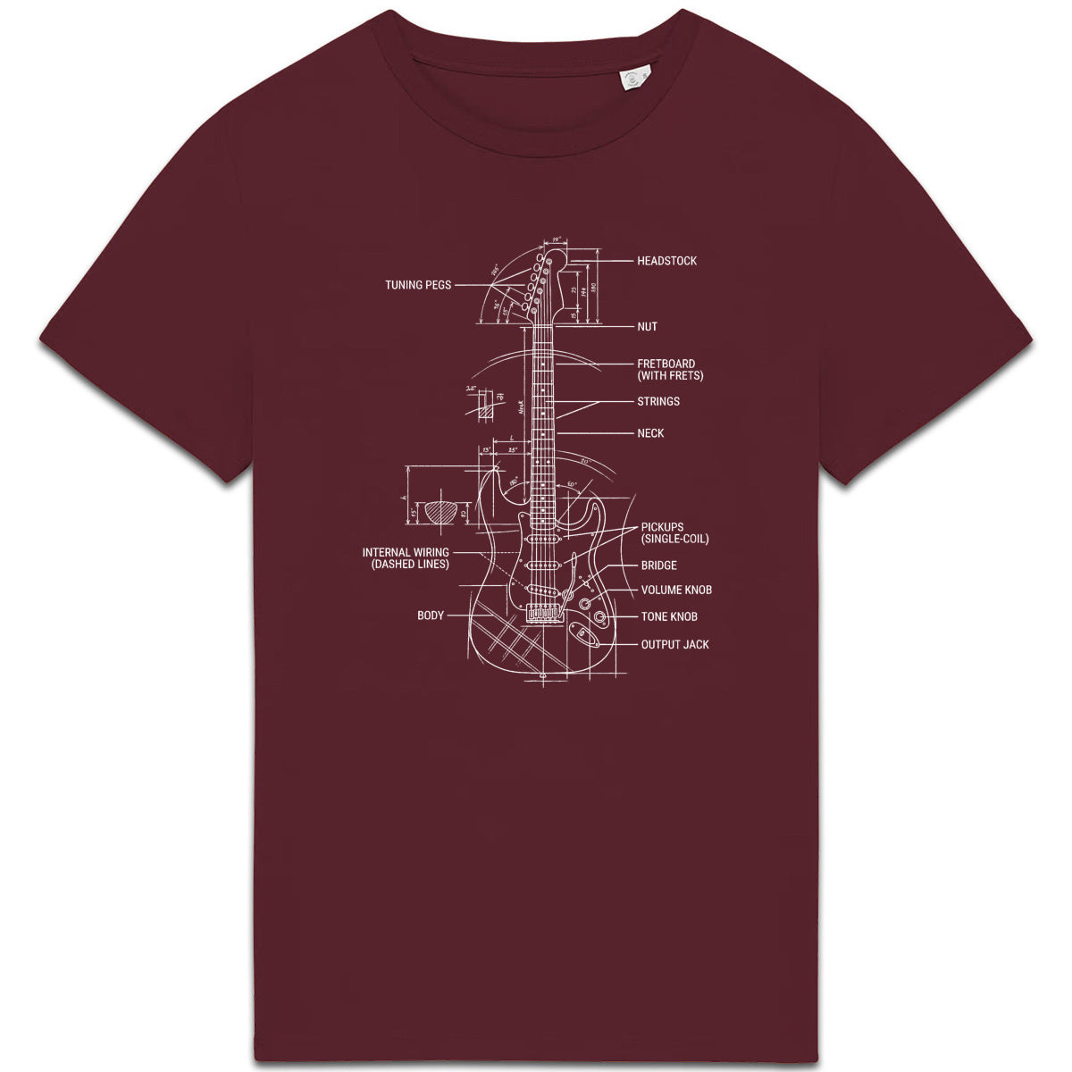 T-shirt Unisexe épais - Design élégant de guitare - face_2