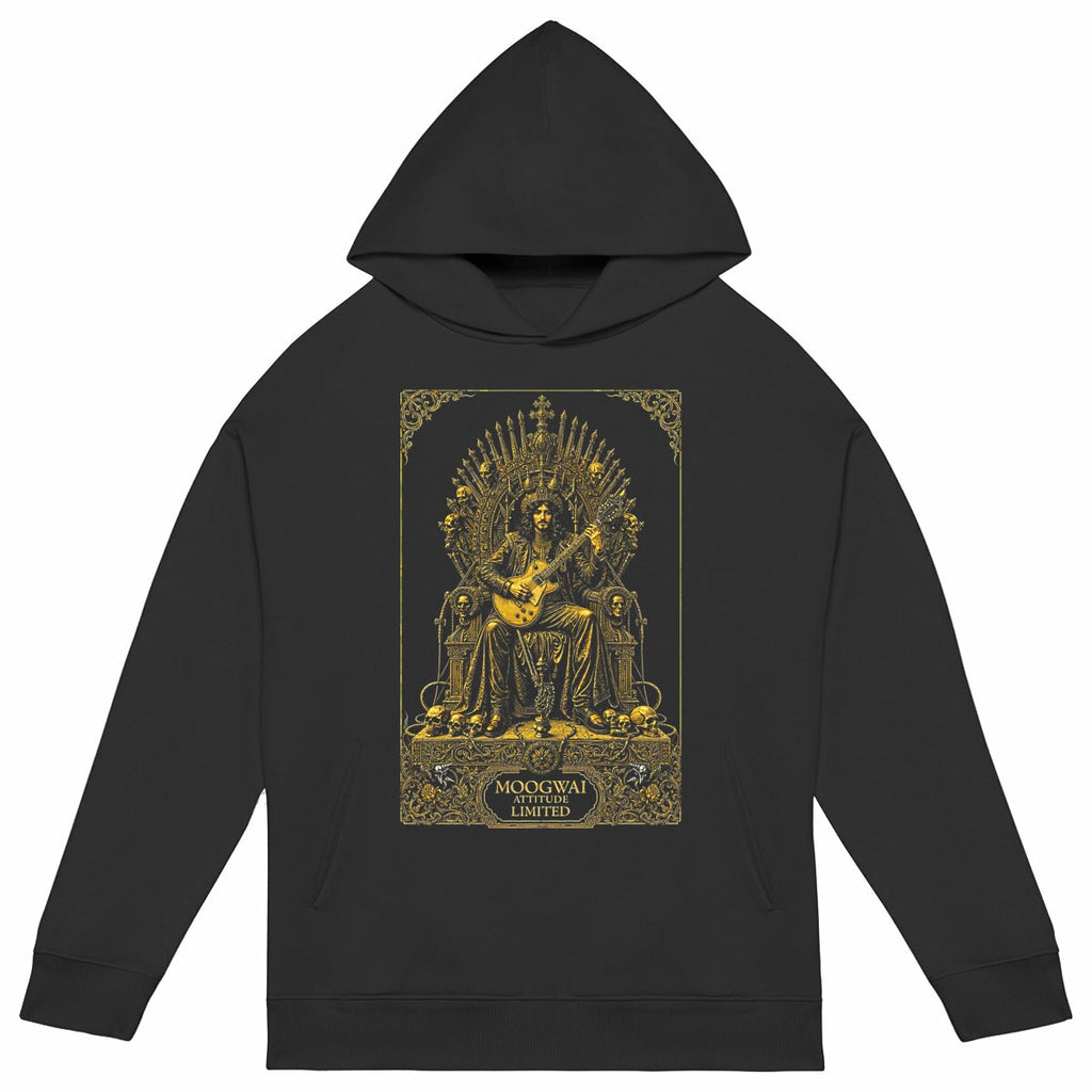 Sweat à capuche Unisexe Oversized - Édition Limitée Moogwai Attitude - face_noir
